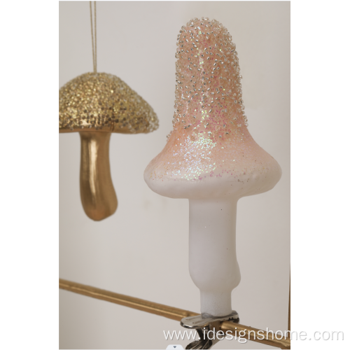 Mushroom Glass Christmas Tree Ornament